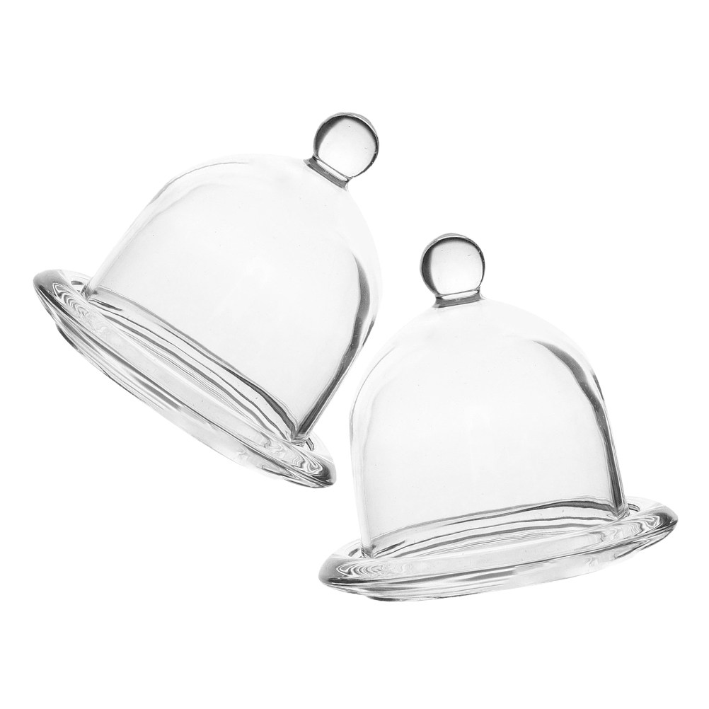 2Pcs Glass Mini Glass Cake Sta - Plastic Dome Clear review and price
